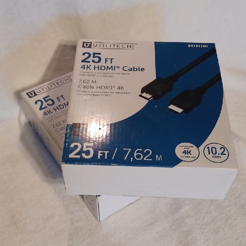 Utilitech 25 FT 4K HDMI Cable 2-25 Ft. Packs